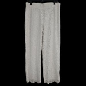 Beautiful Isaac Mizrahi white lace fully lined full length pants